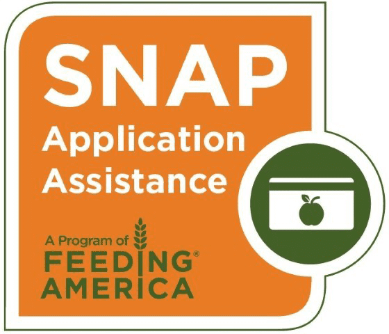 SNAP Application Assistance logo A logo featuring "SNAP Application Assistance" and "A Program of Feeding America"